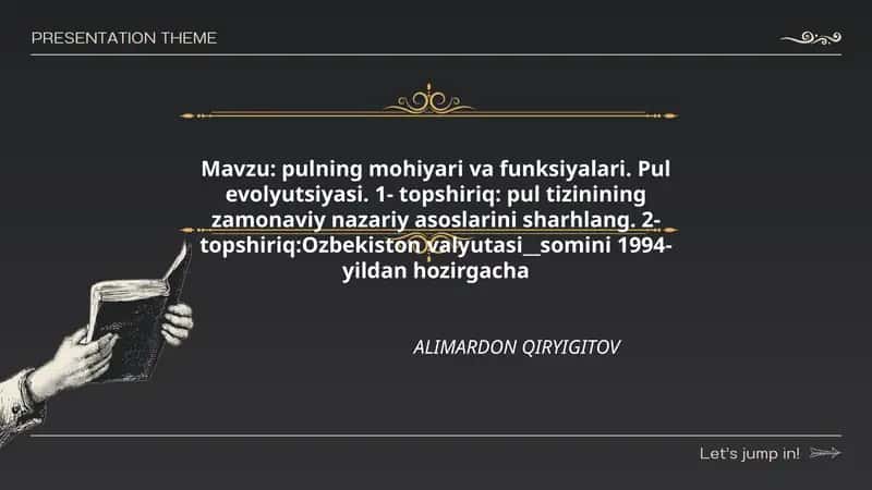 Pulning mohiyari va funksiyalari
