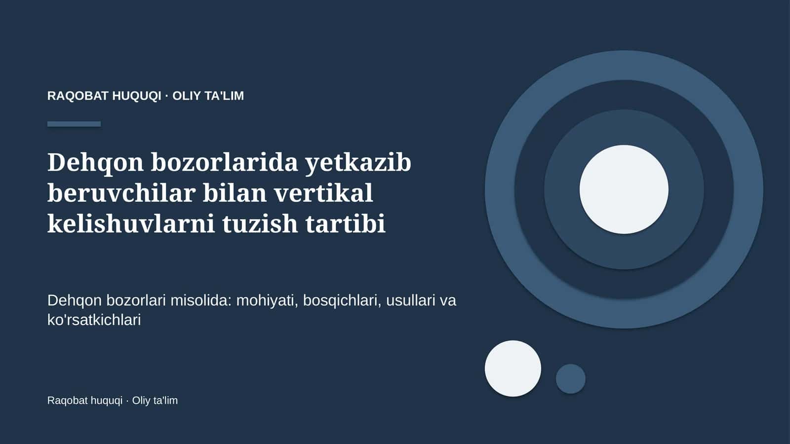 Vertikal kelishuvlarni tuzish tartibi