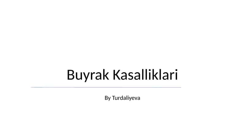 Buyrak Kasalliklari