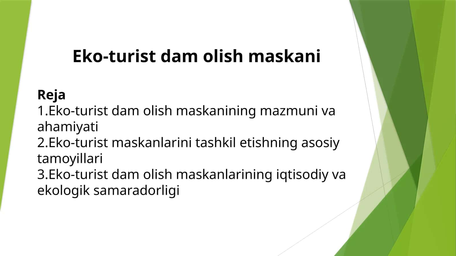 Eko-turist dam olish maskani