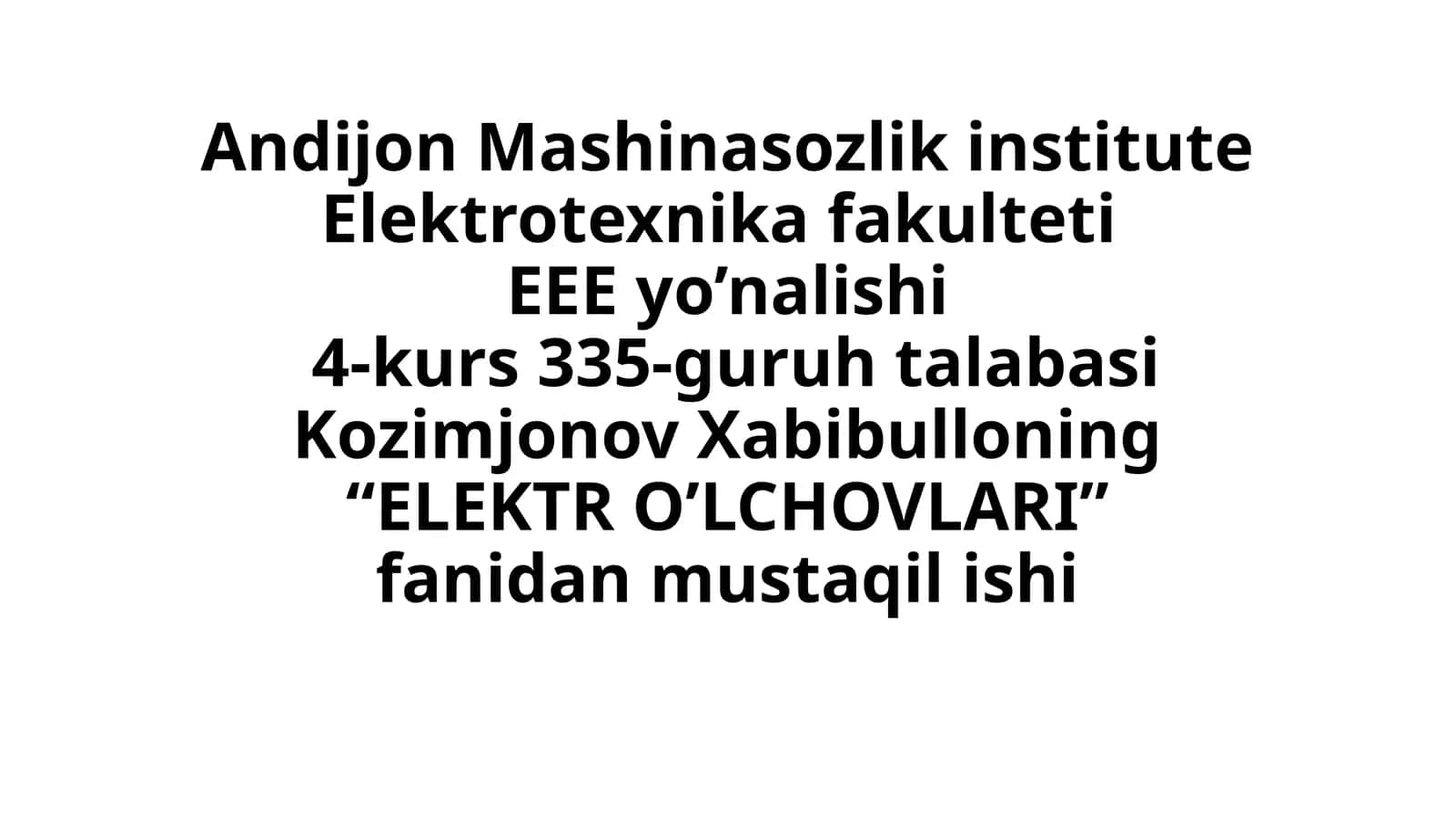 Elektro O'Lcholar