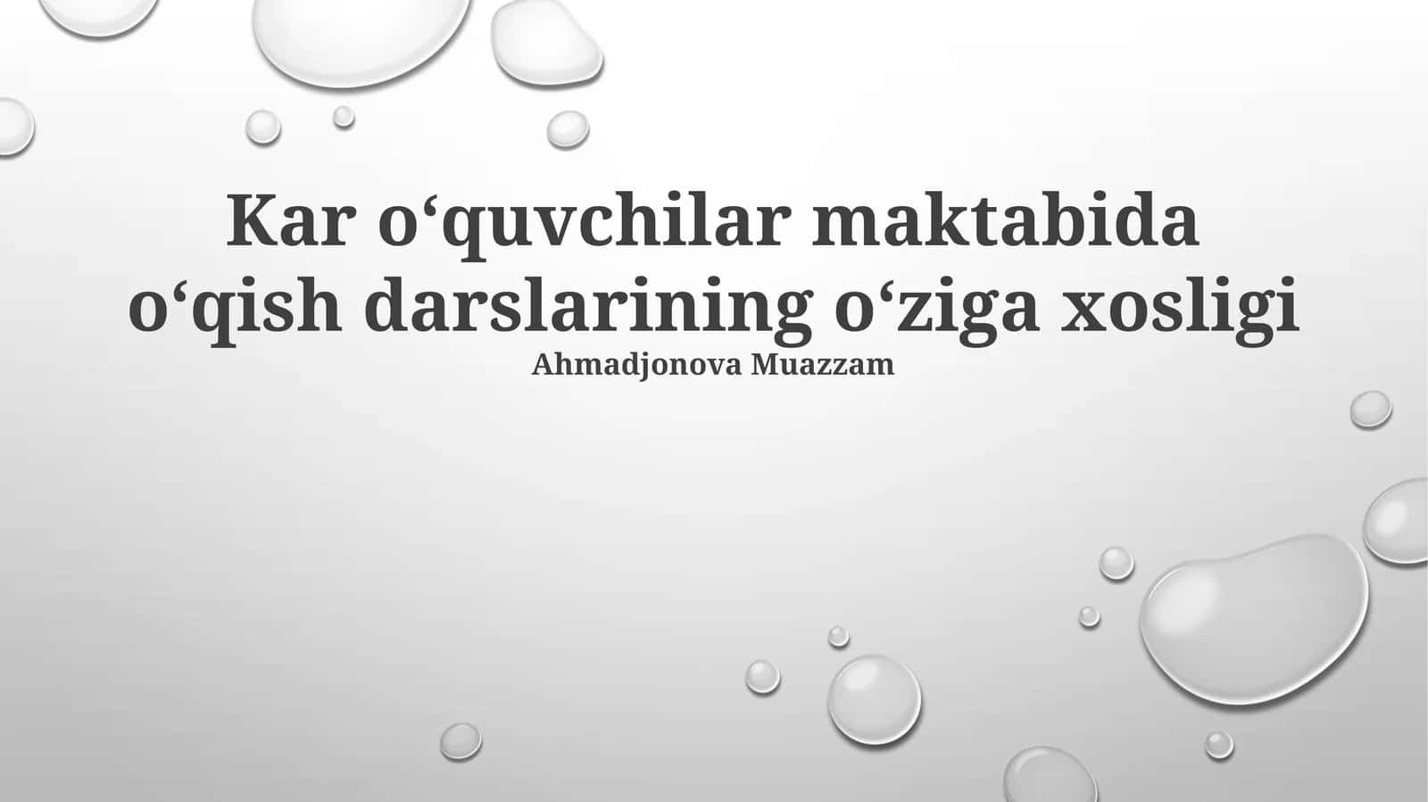 Kar oʻquvchilar maktabida oʻqish darslarining oʻziga xosligi