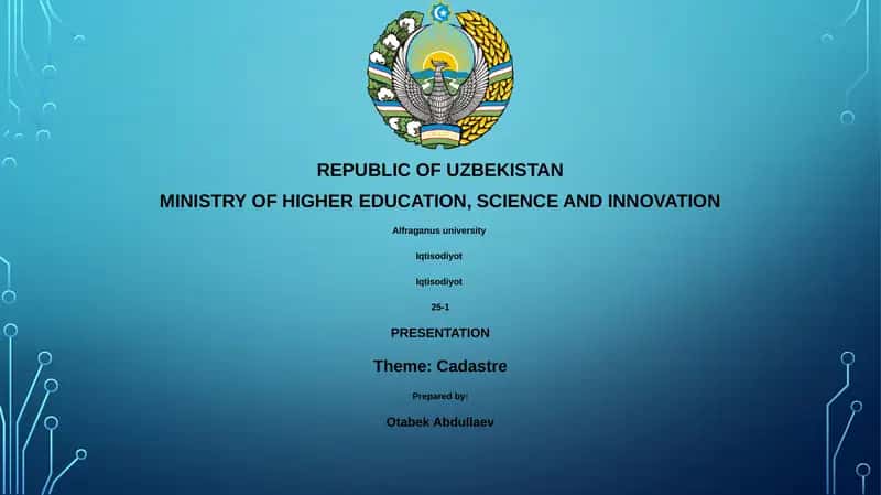 Cadastre Presentation at Alfraganus University