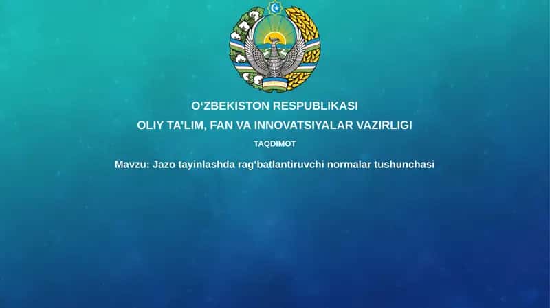 Jazoni belgilashda rag'batlantiruvchi normalar tushunchasi