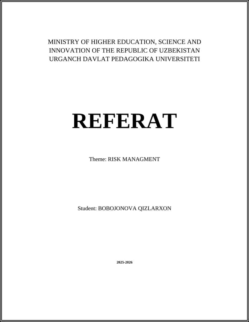 RISK MANAGMENT