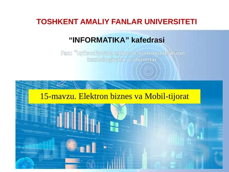 Elektron tijorat tushunchasi