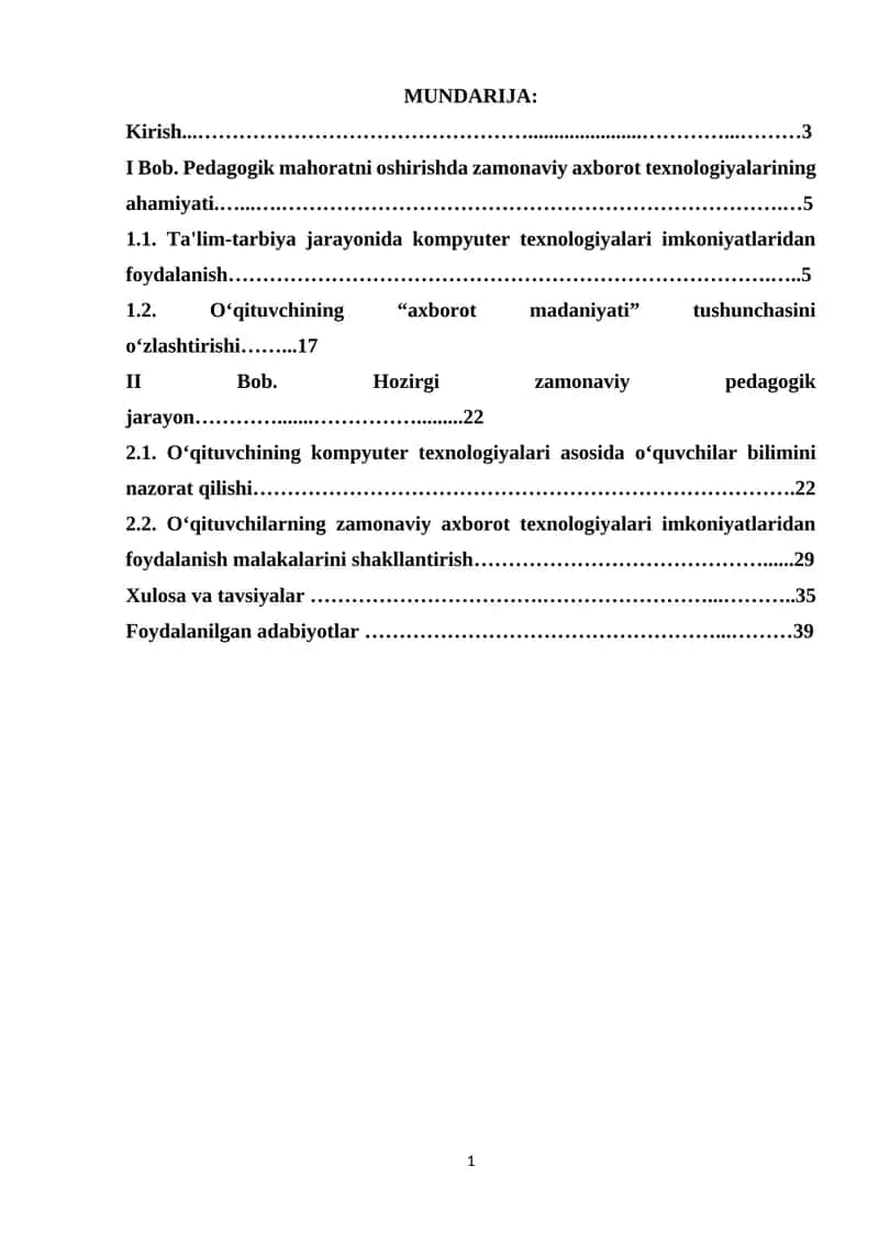 o'qituvchi pedagogik faoliyatida kompyuter texnologiyalaridan foydalanish
