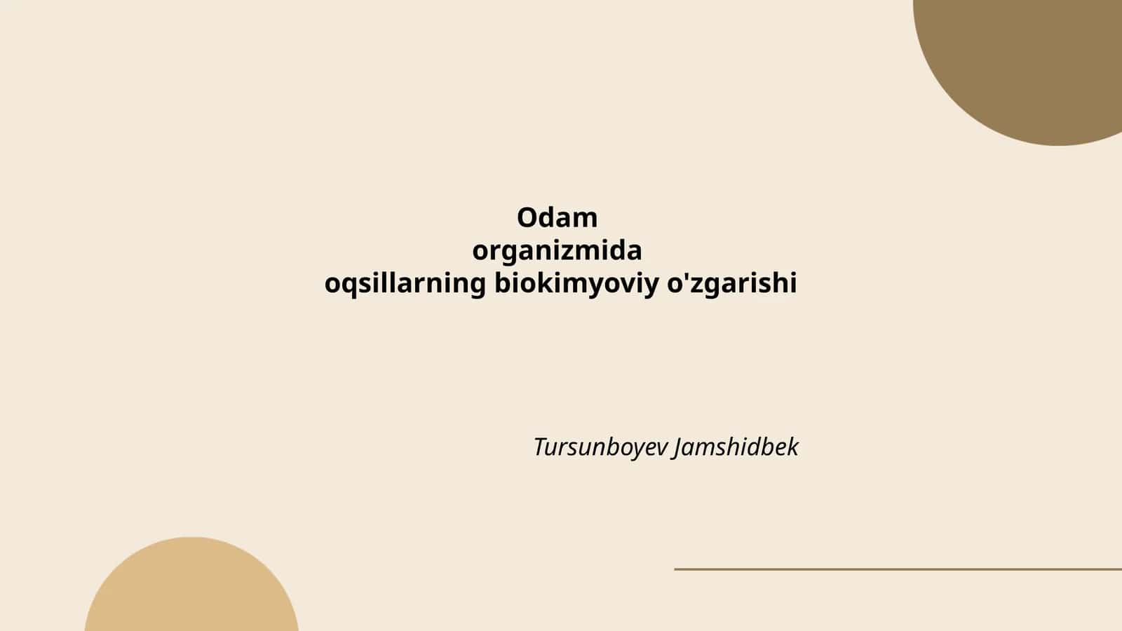 Odambiovksillarning biokimyoviy o'zgarishi