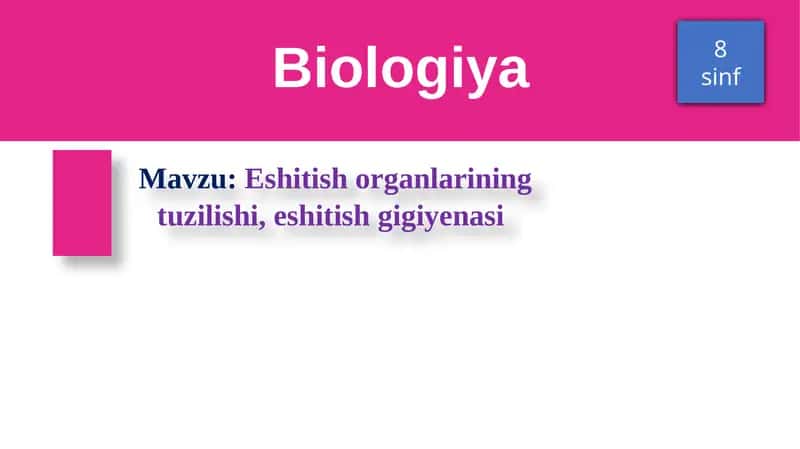 Eshitish organlarining tuzilishi, eshitish gigiyenasi