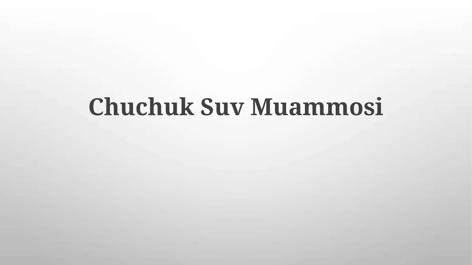 ChuchukSuvMuammosi