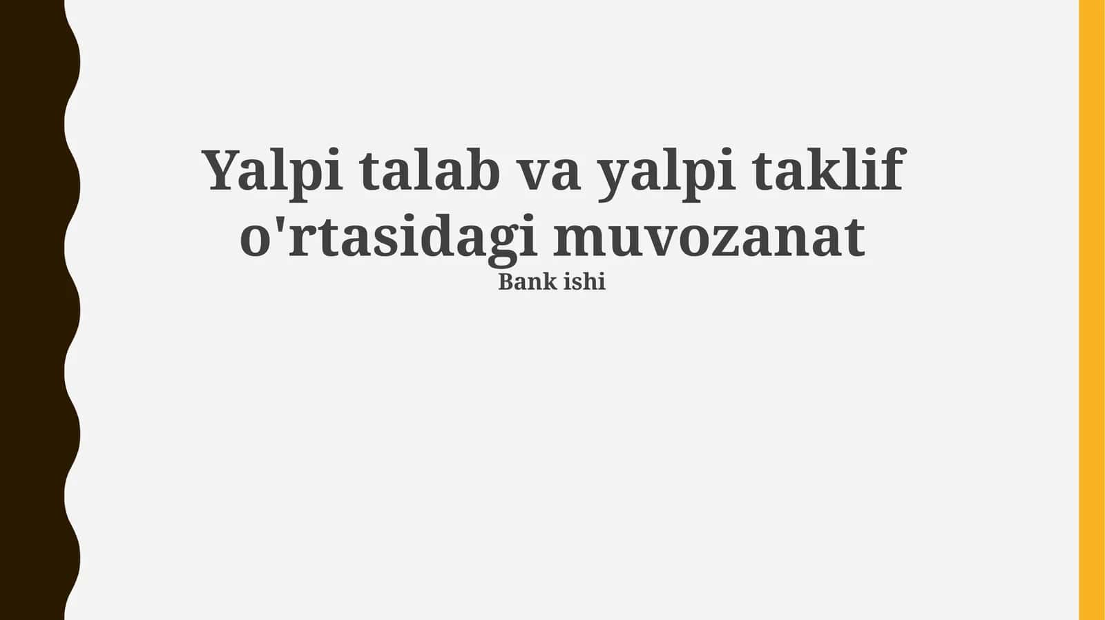 Agregat talab va agregat taklif: Asosiy tushunchalar