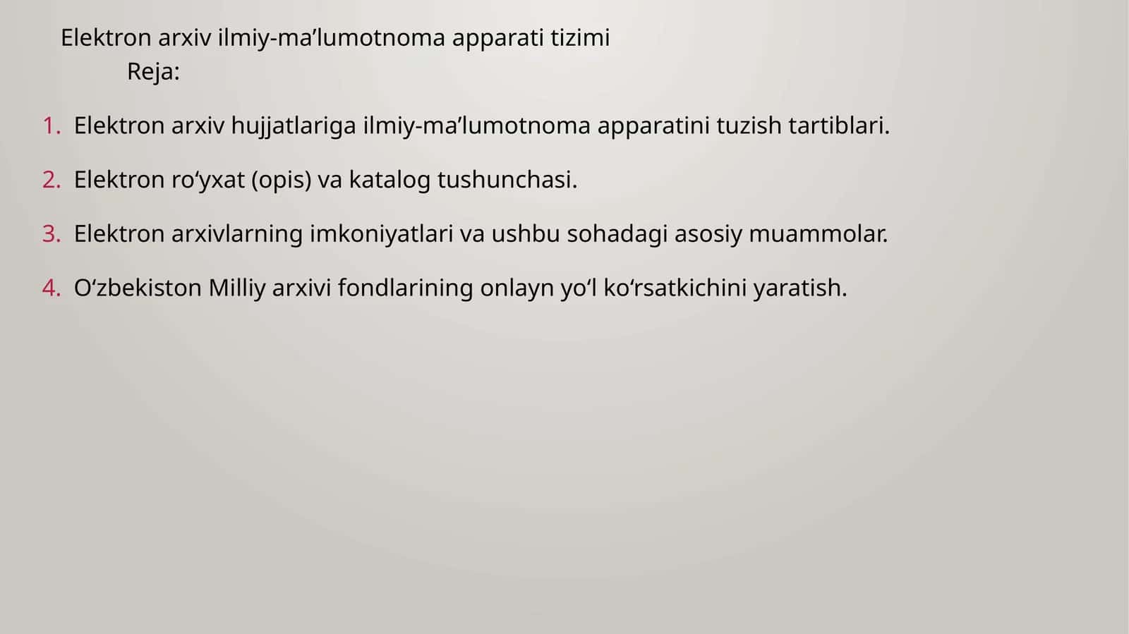 Elektron arxiv ilmiy-ma’lumotnoma apparati tizimi