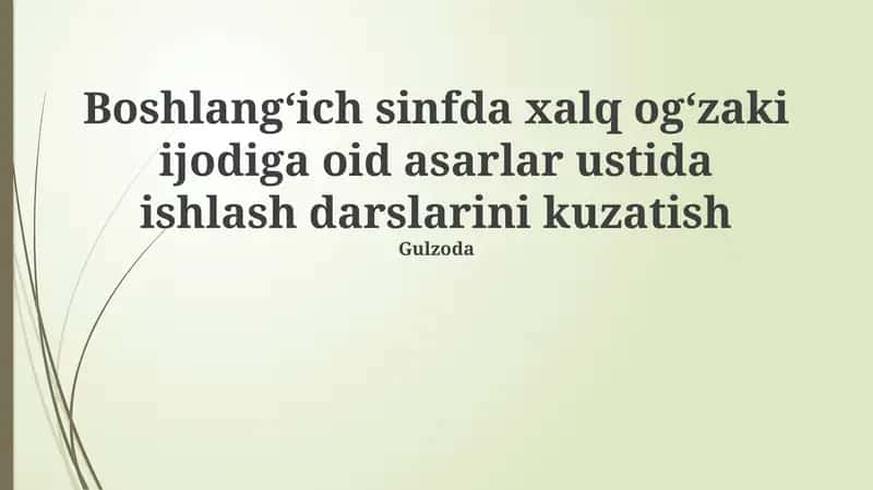 Folklor darslarini kuzatish