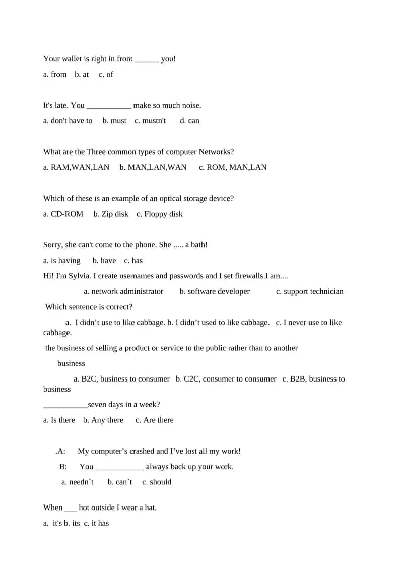 Three common types of computer Networks