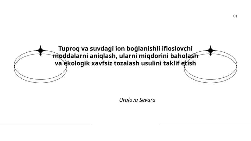Tuproq va suvdagi ion boģlanishli ifloslovchi moddalarni aniqlash