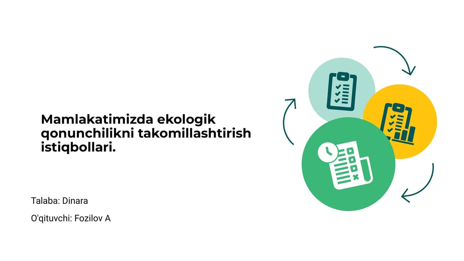 Ekologik qonunchilikni takomillashtirish istiqbollari