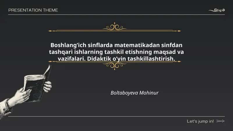 Sinfdan tashqari ishlarning maqsadi va vazifalari boshlang‘ich sinflarda
