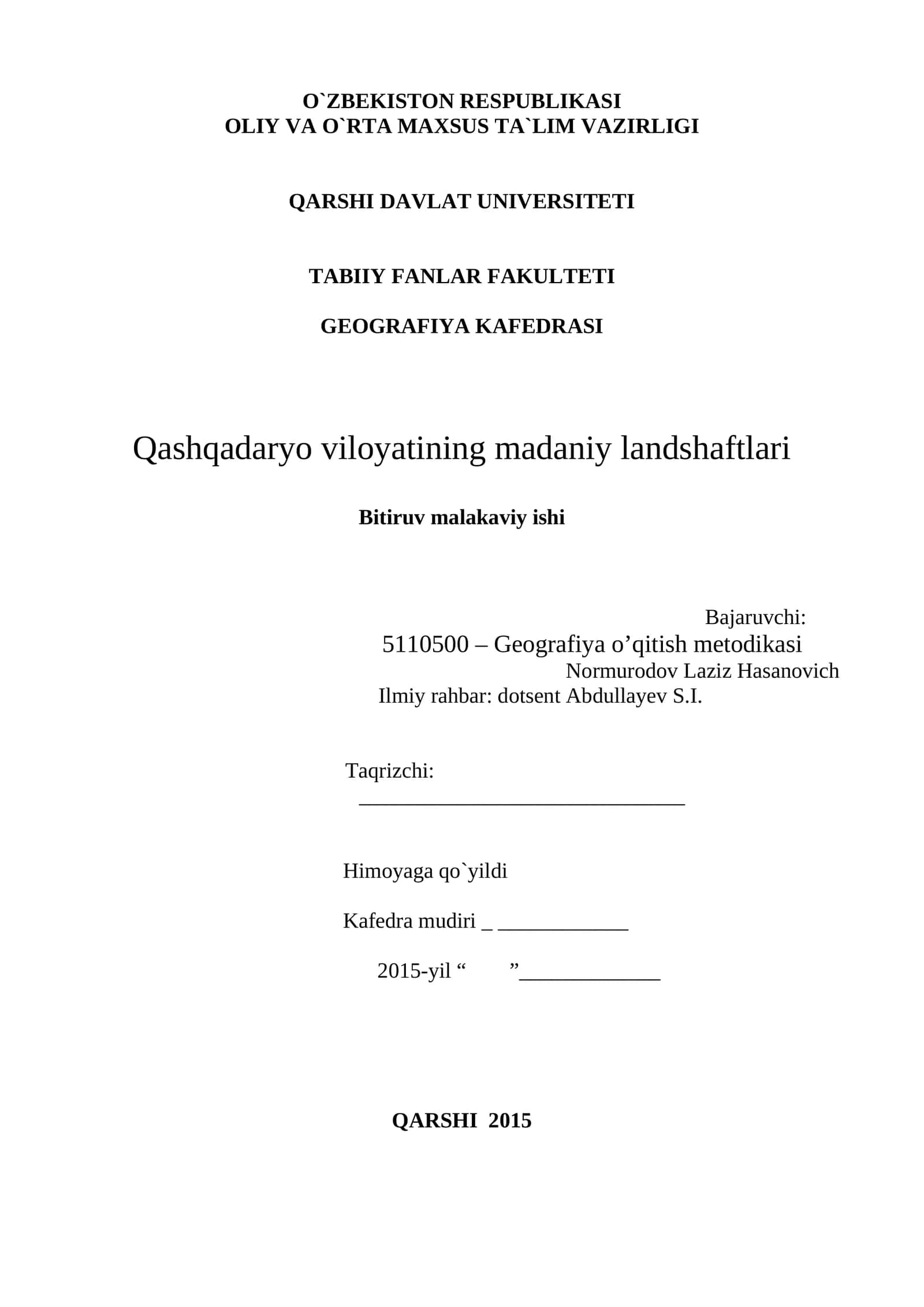 Qashqadaryo viloyatining madaniy landshaftlari