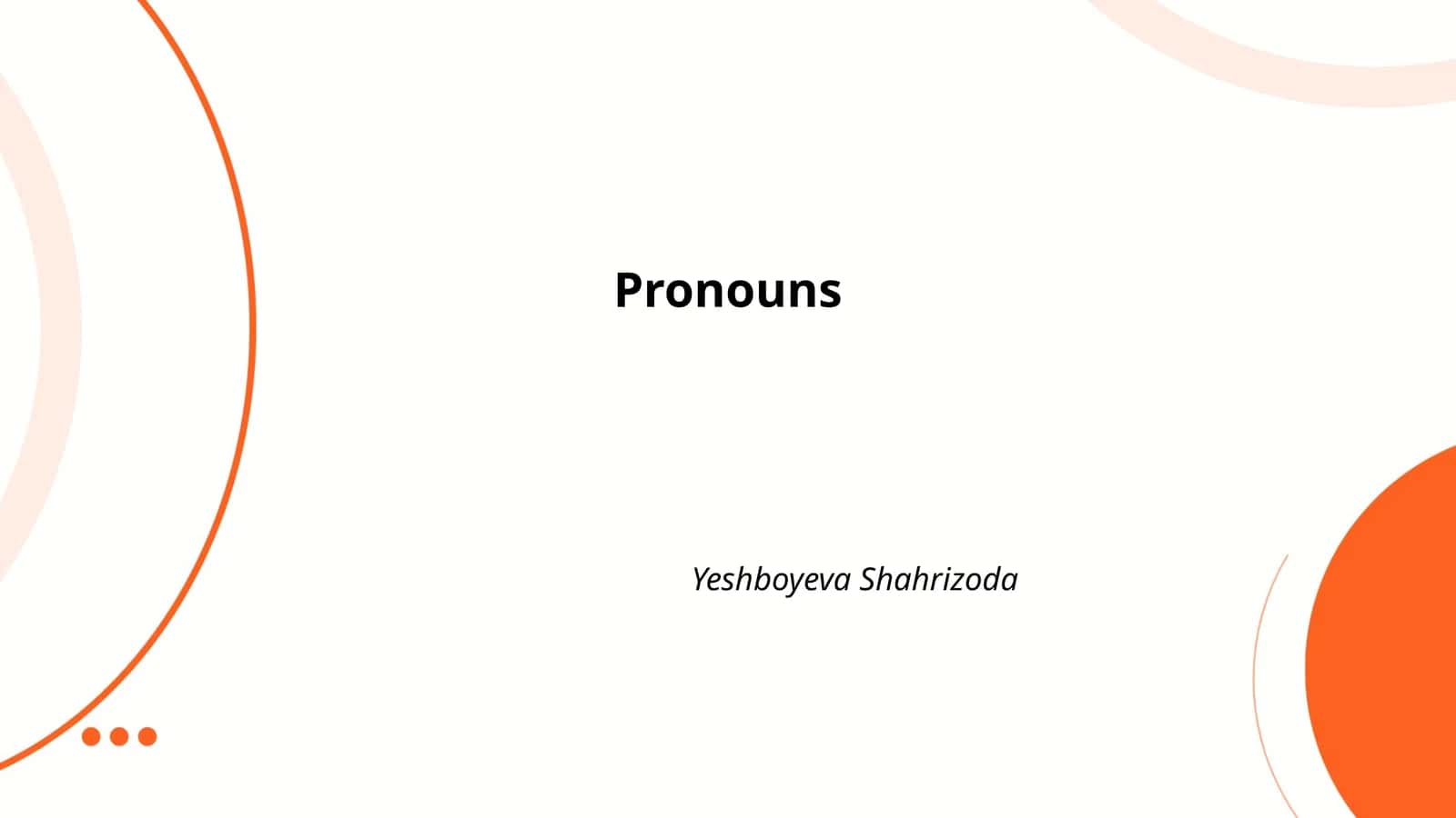 Personal Pronouns
