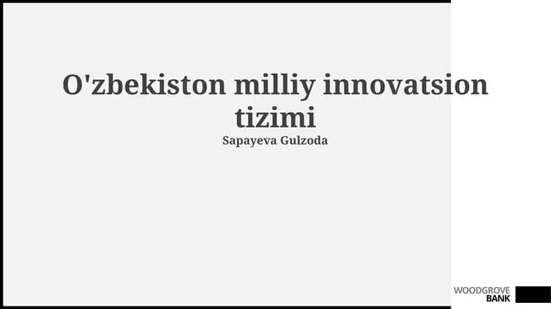 O'zbekiston milliy innovatsion tizimi