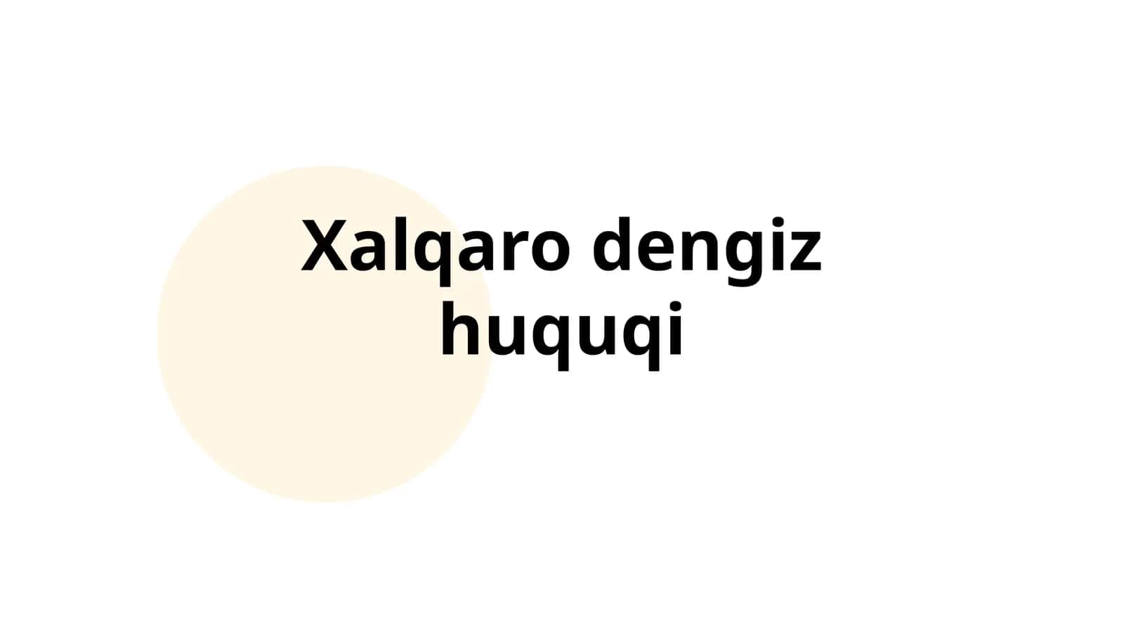 Xalqaro dengiz huquqi