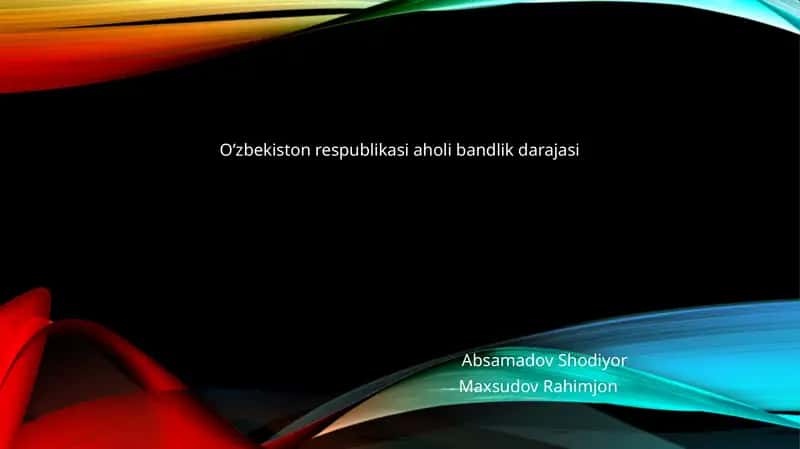O’zbekiston Respublikasi aholi bandlik darajasi