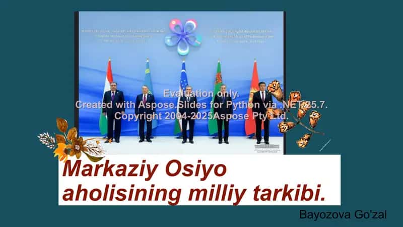 Markaziy Osiyo aholisining milliy tarkibi