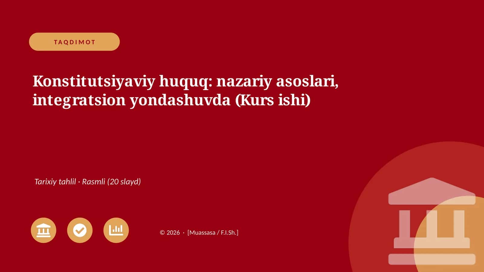 Konstitutsiyaviy huquq: nazariy asoslari, integratsion yondashuvda (Kurs ishi)