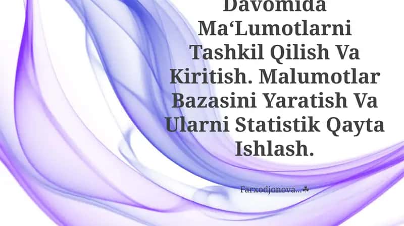 Tiibiy-Biologik Massalalarni Yechish Davomida Ma'Qliyotlarni Tashkil Qilish Va Kiritish