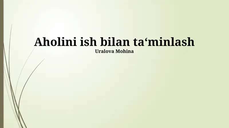 Bandlik va uning tuzilishi