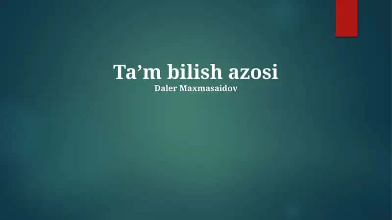 Ta’m bilish azosi