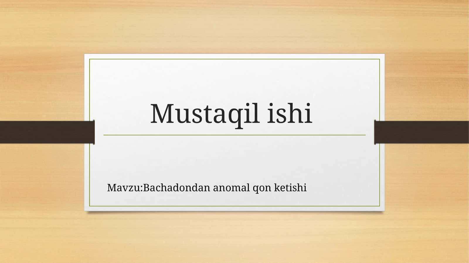 Bachadondan qon ketishi