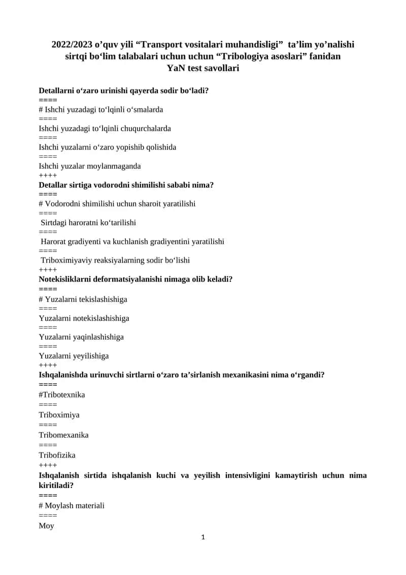 Transport vositalari muhandisligi