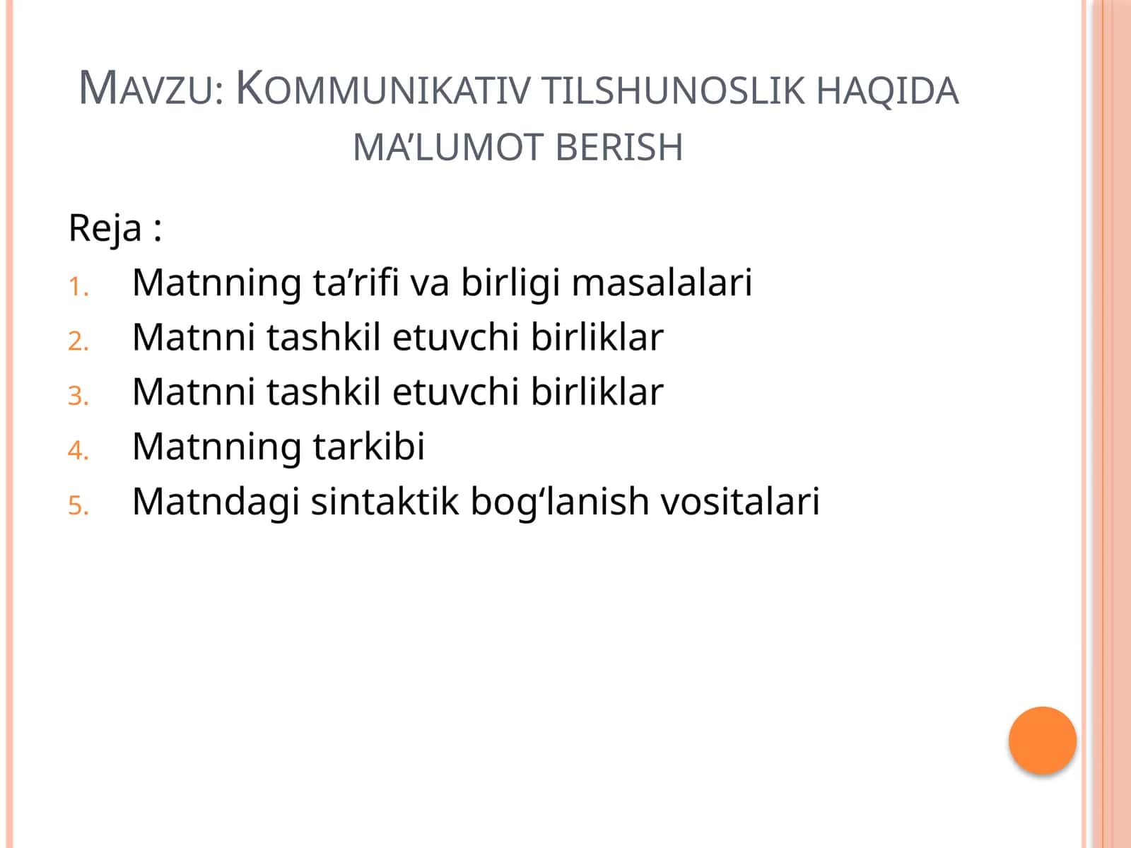 Kommunikativ tilshunoslik haqida ma’lumot berish