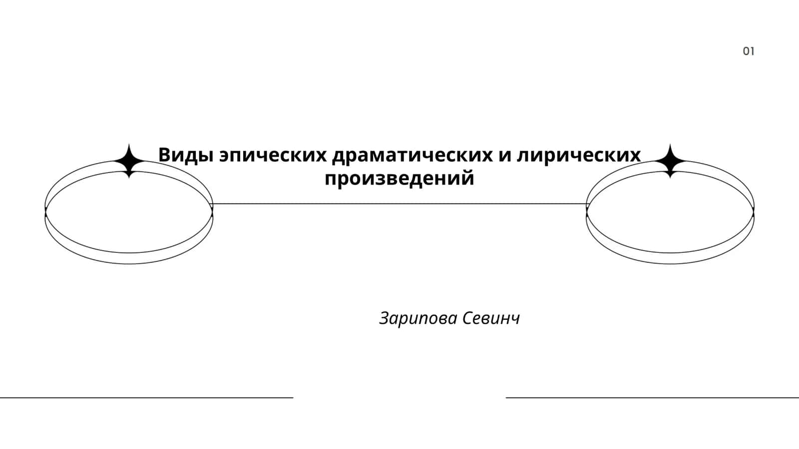 Виды эпических драматических и лирических произведений Зарипова Севинч