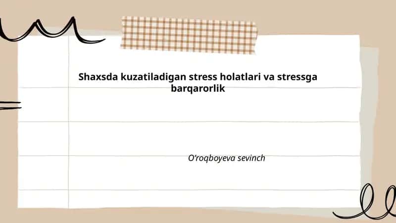 Stress va uning shakllari