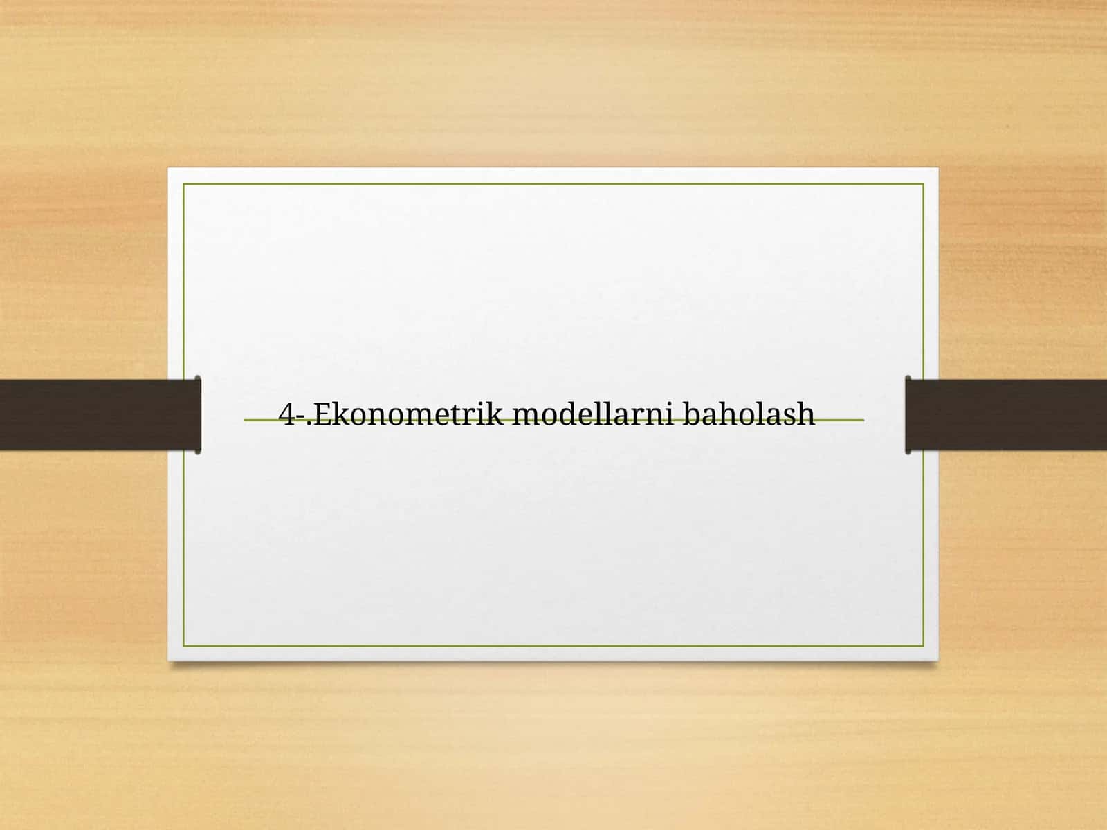 Ekonometrik modellarni baholash