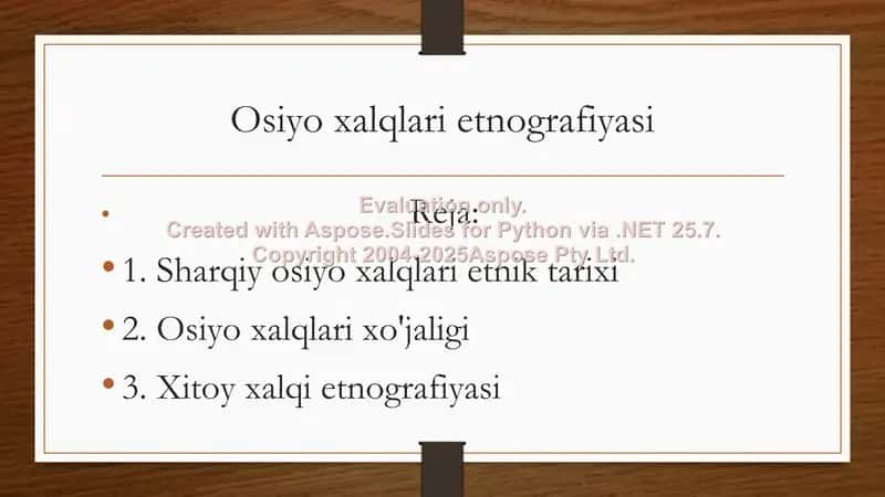 Osiyo xalqlari etnografiyasi