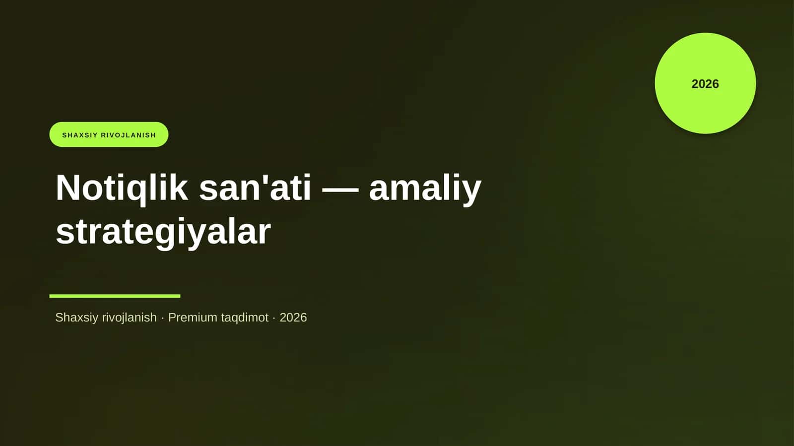 Notiqlik san'ati — amaliy strategiyalar