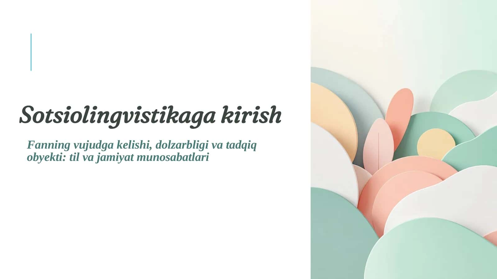 Sotsiolingvistikaga kirish
