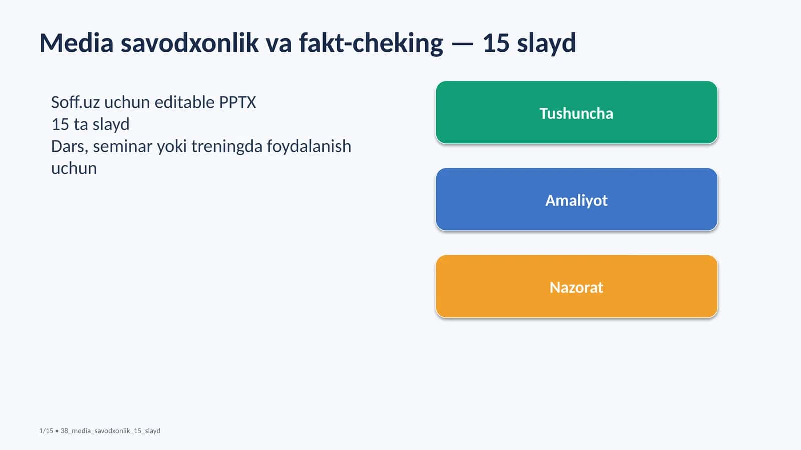 Media savodxonlik va fakt-cheking — 15 slayd