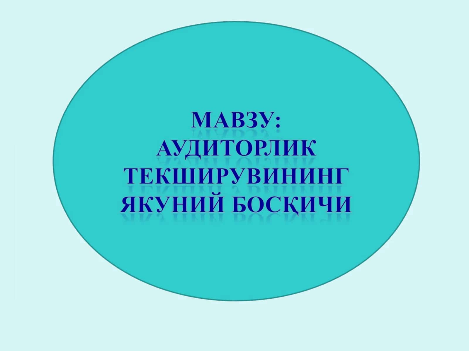 Адит. Натижалари баҳолаш