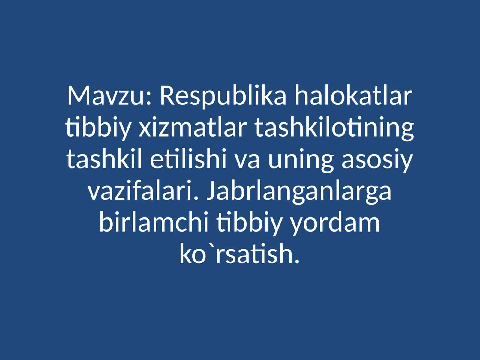 Respublika halokatlar tibbiy xizmatlari