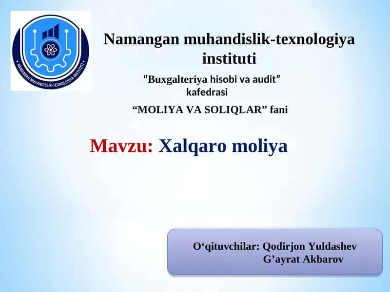 Xalqaro moliya