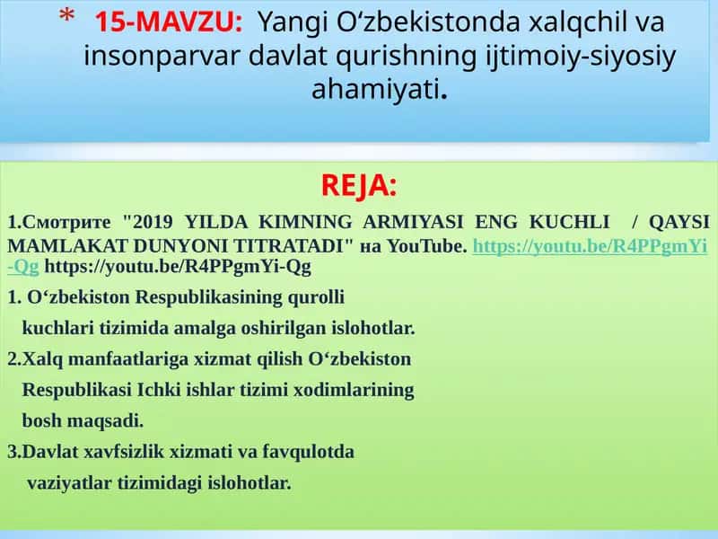 Yangi O‘zbekistonda xalqchil va insonparvar davlat qurishning ijtimoiy-siyosiy ahamiyati