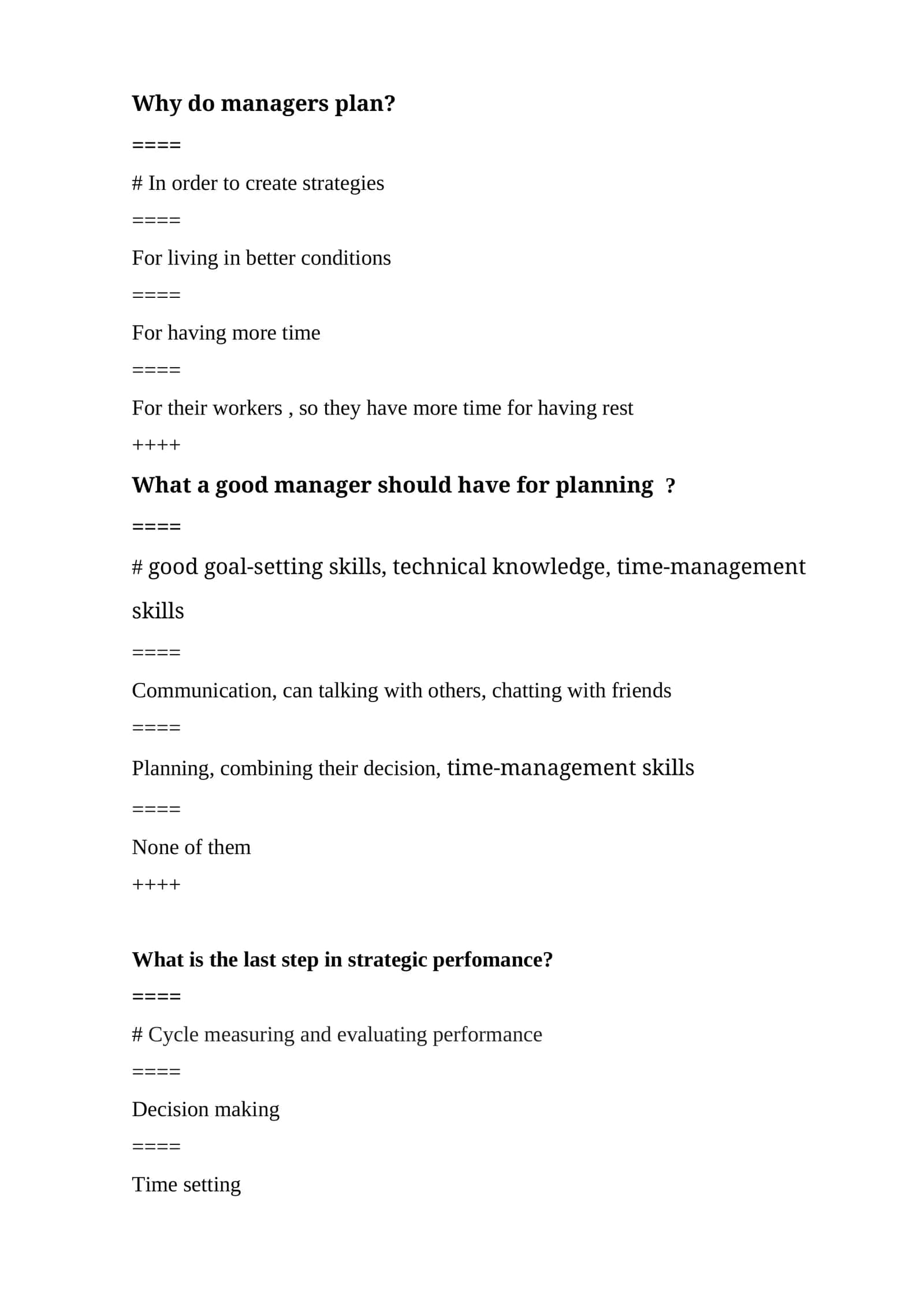 Mavzu: Why do managers plan?