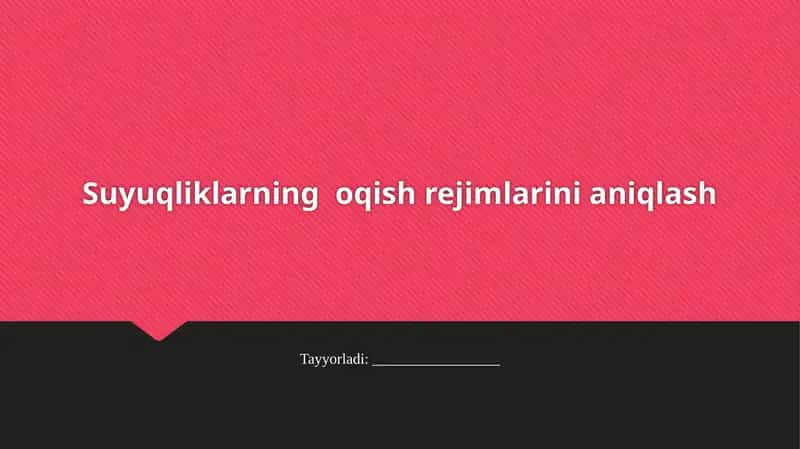 Oqish rejimlarini aniqlash