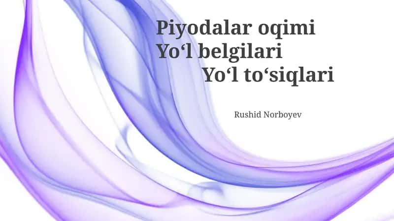 Piyodalar va Transport Vositalarining O'zaro Ta'siri