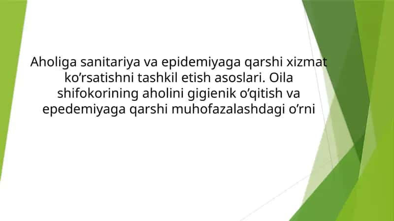 Ekologiya Masalalari Kasalliklarni Oldini Olish