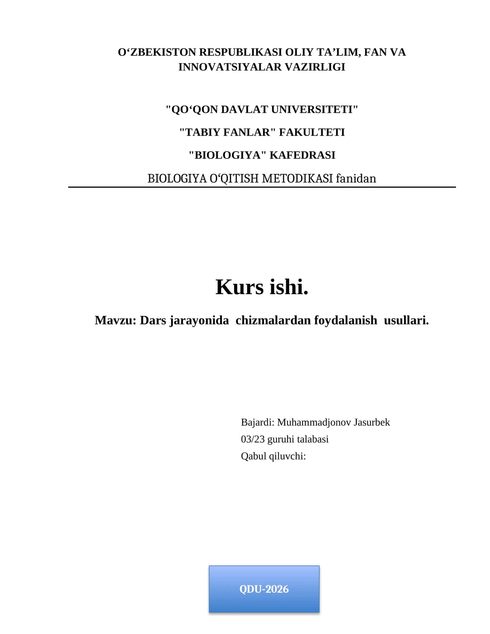 Dars jarayonida chizmalardan foydalanish usullari